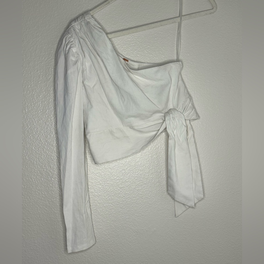 Free People White Carmen One Shoulder Top